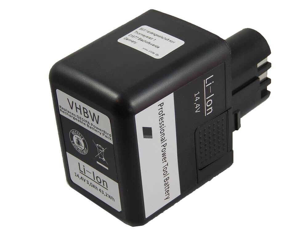 14.4V 2000mAh Gesipa Accubird,Firebird 7251045,7251049,7260032 compatibele Accu