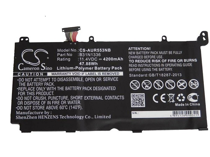 Asus R553LN-XO078H, R553LN-XO106H R553LN-XX136H compatibele Accu