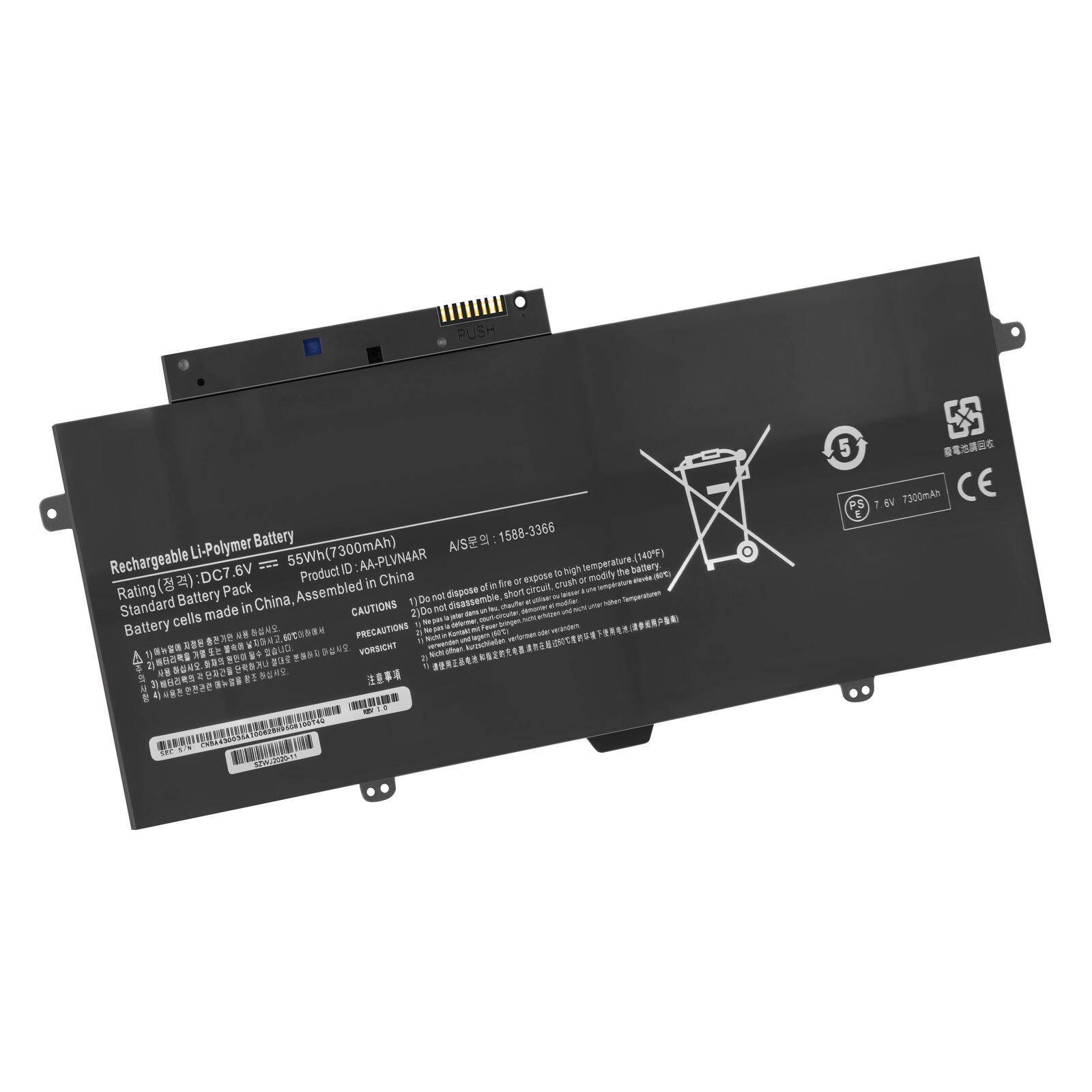 Samsung NP940X3G-K04US 55wh 7,6V Li-Polymer compatibele Accu