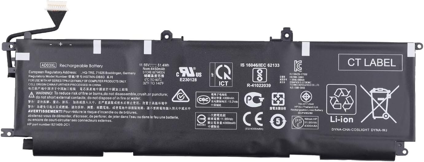AD03XL HSTNN-DB8D 921409-2C1 921439-855 921409-271 HP Envy 13-AD000 Series compatibele Accu