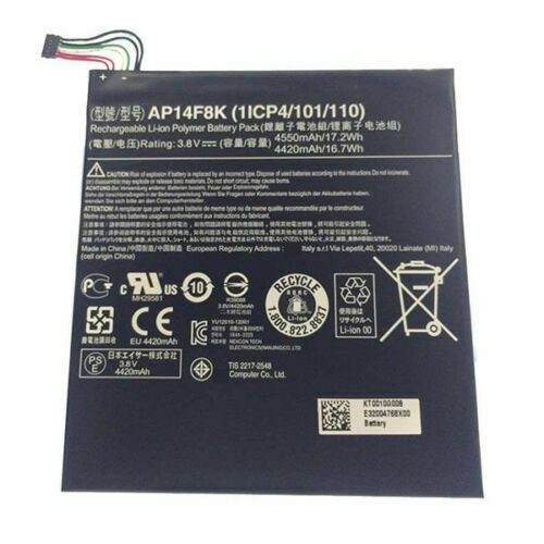 AP14F8K 1ICP4/101/110 Acer Iconia Tab A1-850 B1-810 B1-820 W1-810 compatibele Accu - Klik op de afbeelding om het venster te sluiten