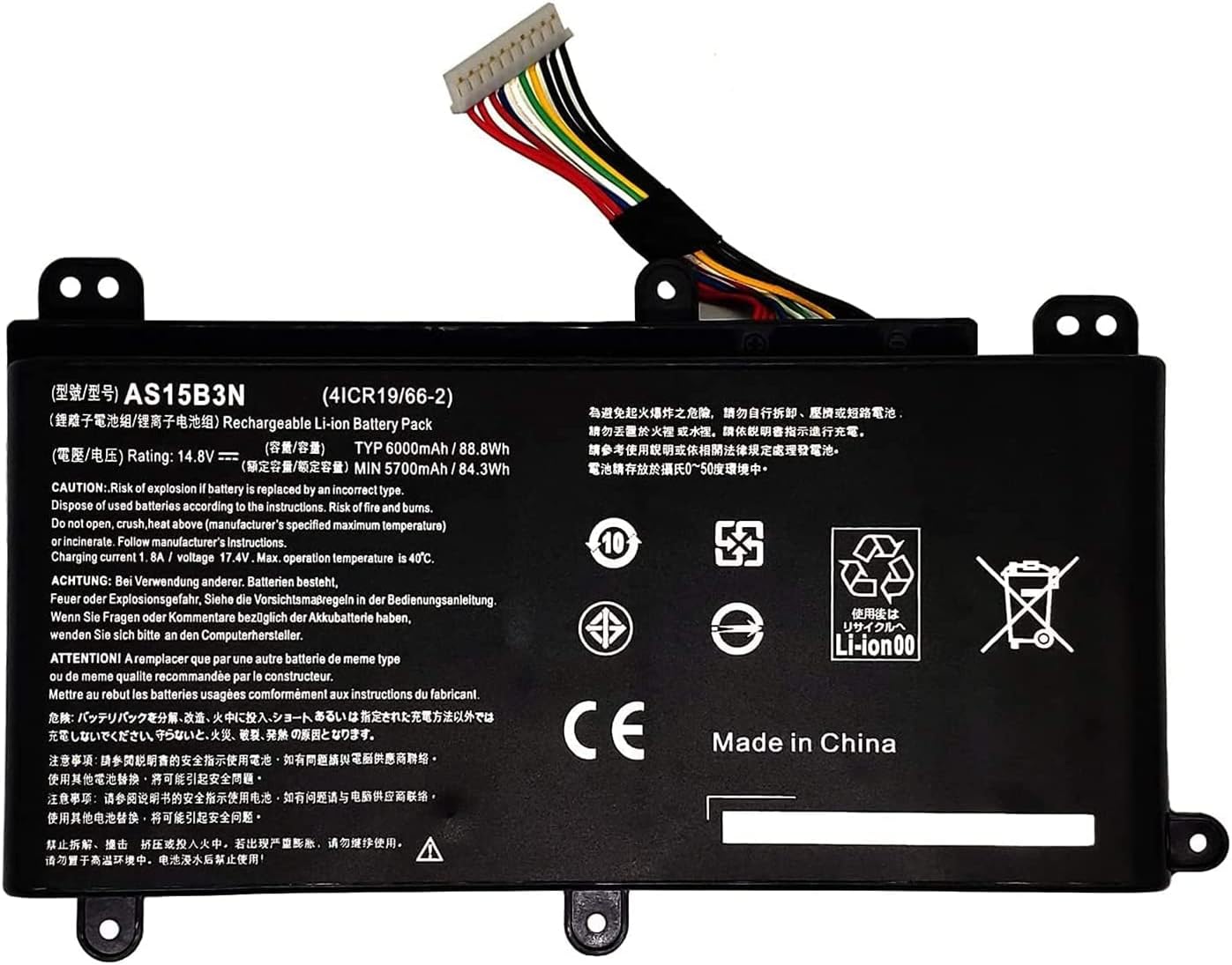 AVCER Predator 17 G5-793 G9-791 G9-791G G9-792 G9-792G G9-793 17X GX-791 GGX-792 21X GX21-71 4ICR19/66-2 compatibele Accu