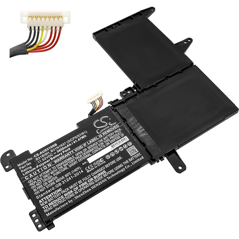 ASUS S510UQ X510UR-3B X510UN-1A X510UA-1A C31N1637 compatibele Accu - Klik op de afbeelding om het venster te sluiten