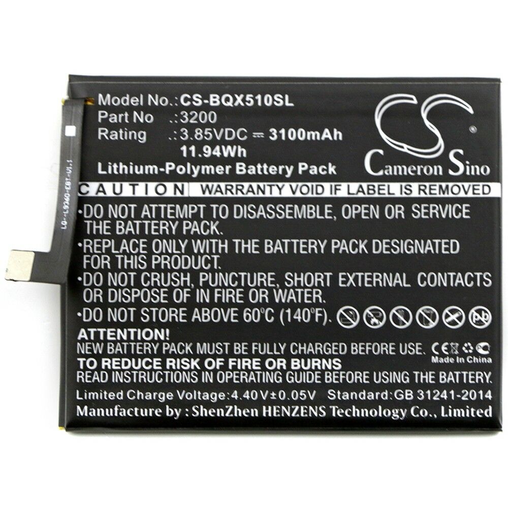 Li-Polymer BQ Aquaris X5 Plus + 3200 3100mAh 3,85V compatibele Accu