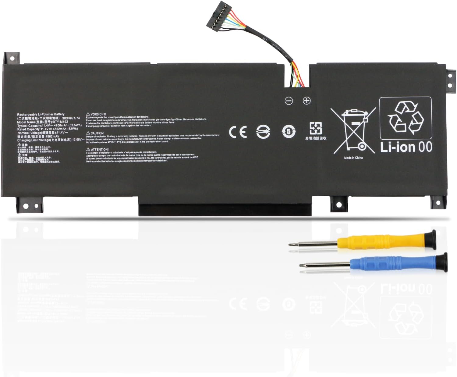 BTY-M492 MSI Bravo 15 B5DD Sword 15 A11UD A11UE A11SC compatibele Accu BTY-M492 MSI Bravo 15 B5DD Sword 15 A11UD A11UE A11SC compatibele Accu