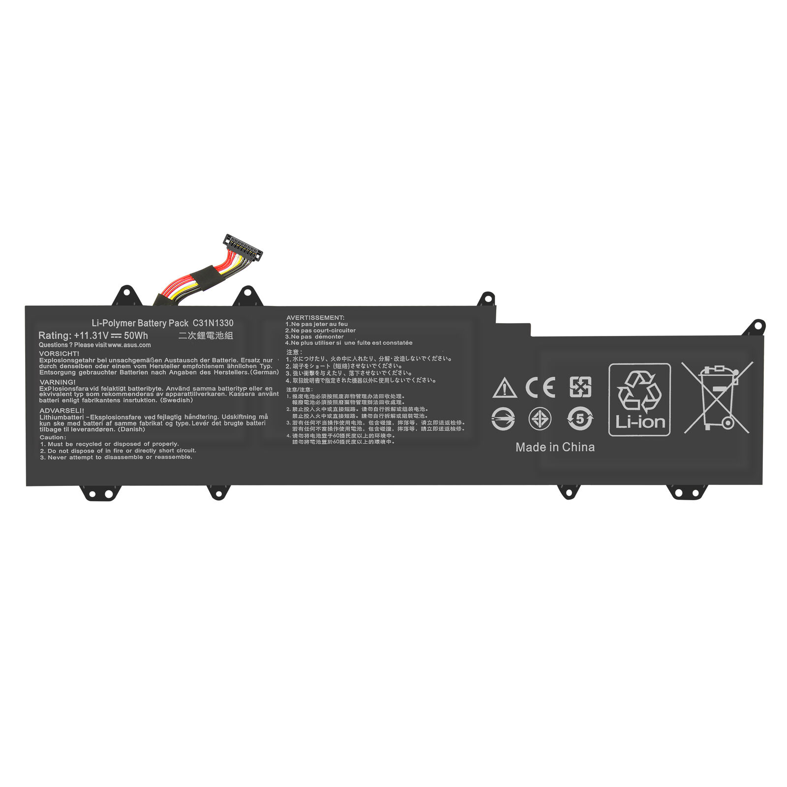 11.31V 50Wh C31N1330 UX32LN ASUS UX32LA UX32L UX32LN-R4053H R4053H compatibele Accu - Klik op de afbeelding om het venster te sluiten