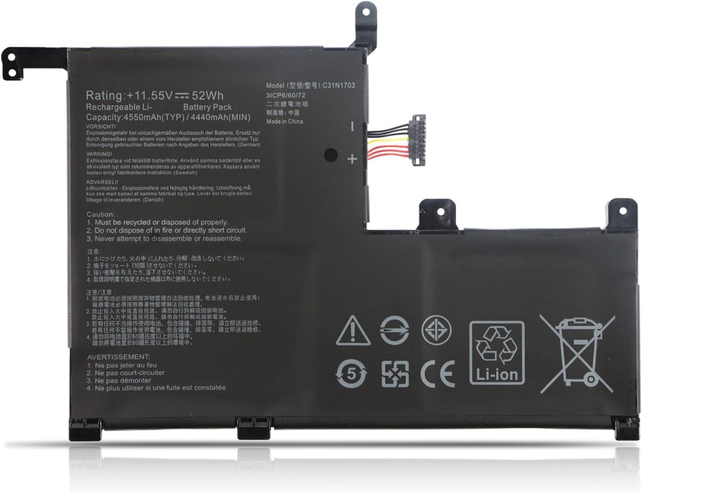 C31N1703 Asus ZenBook Flip UX561UA UX561UN UX561UA-BO051T UX561UA-SB51-CB UX561UN-AX8503T UX561UN-BO013T compatibele Accu