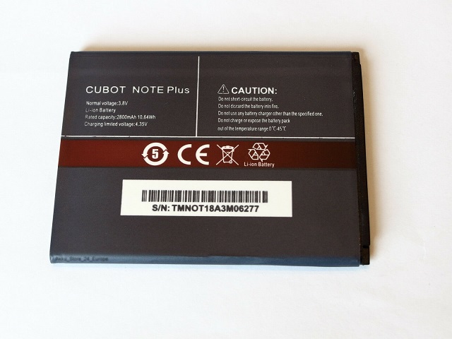 2800mAh Cubot note plus compatibele Accu