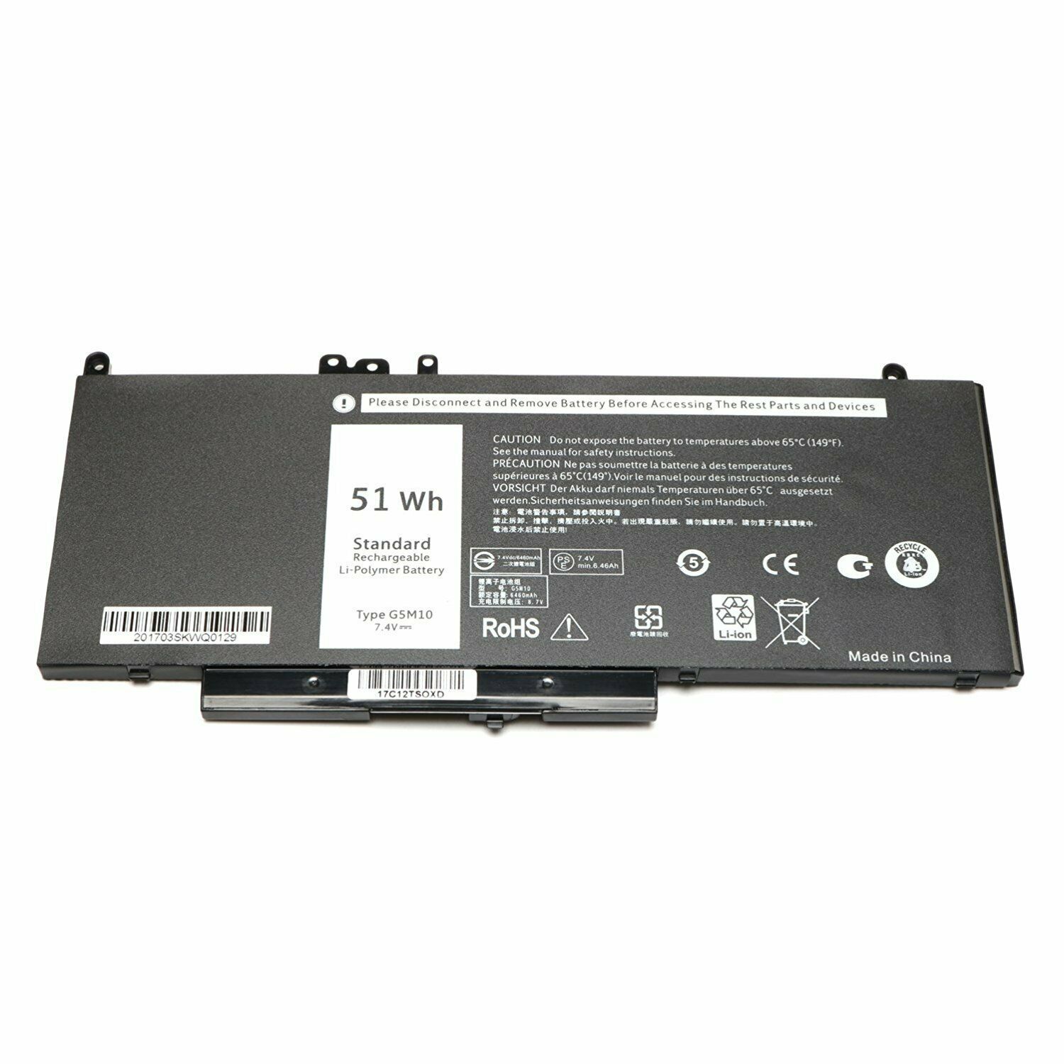 51Wh G5M10 Dell Latitude E5250 E5270 E5450 E5550 WYJC2 8V5GX F5WW5 compatibele Accu