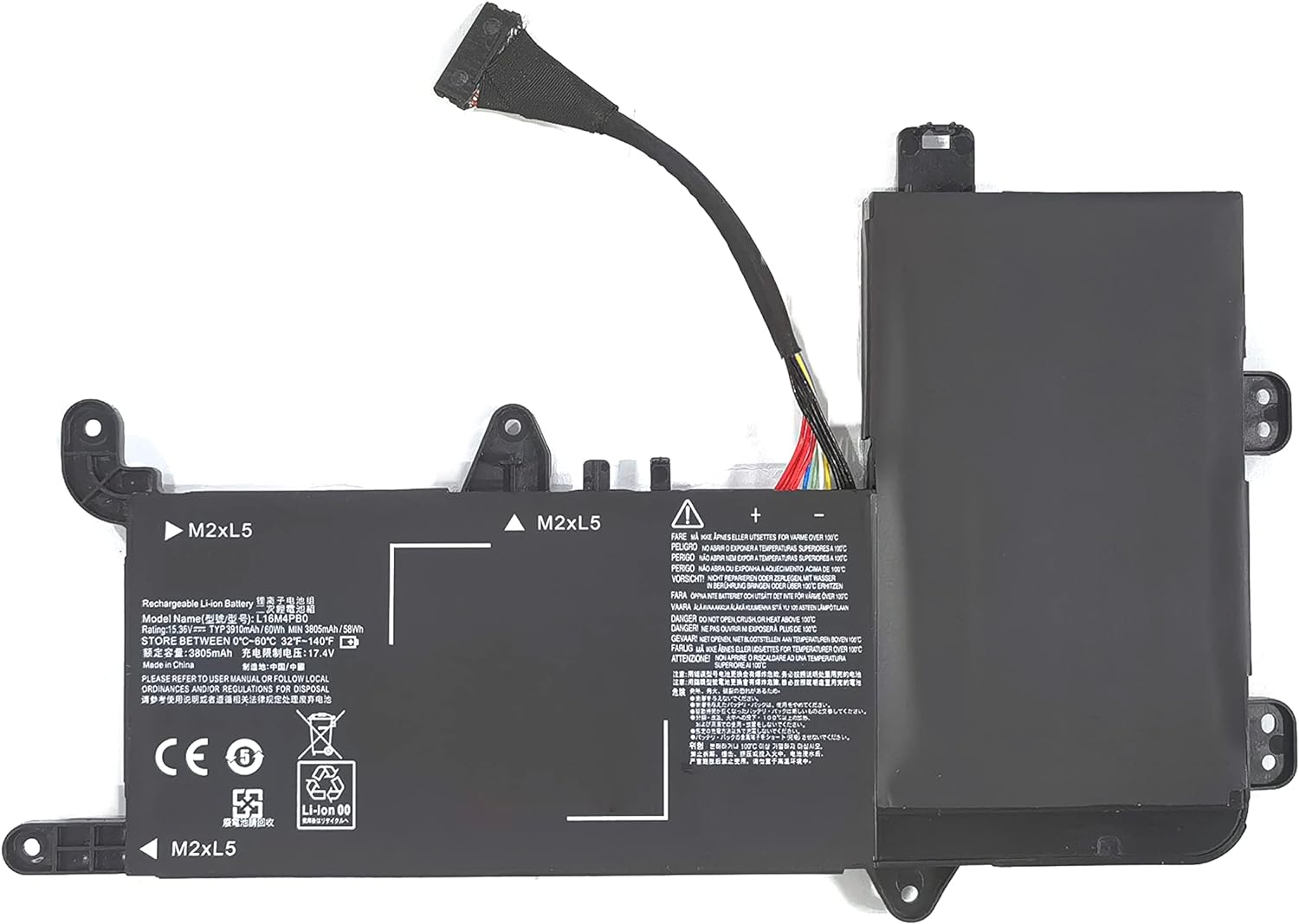 15.36V 60Wh L16M4PB0 L16S4TB0 5B10M33723 Lenovo Legion Y710 Y720-15 Y720-15IKB compatibele Accu
