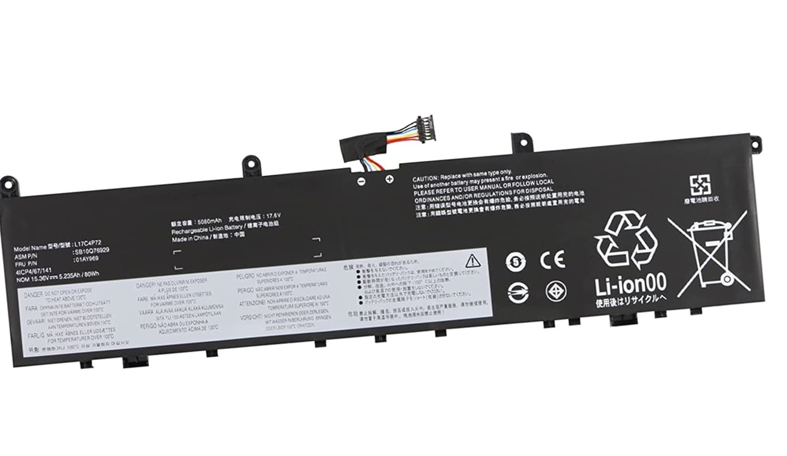 L17C4P72 Lenovo ThinkPad X1 Extreme Gen 1/ Gen 2 ThinkPad P1 Gen 1/ Gen 2 01AY968 L17M4P72 L18M4P71 compatibele Accu