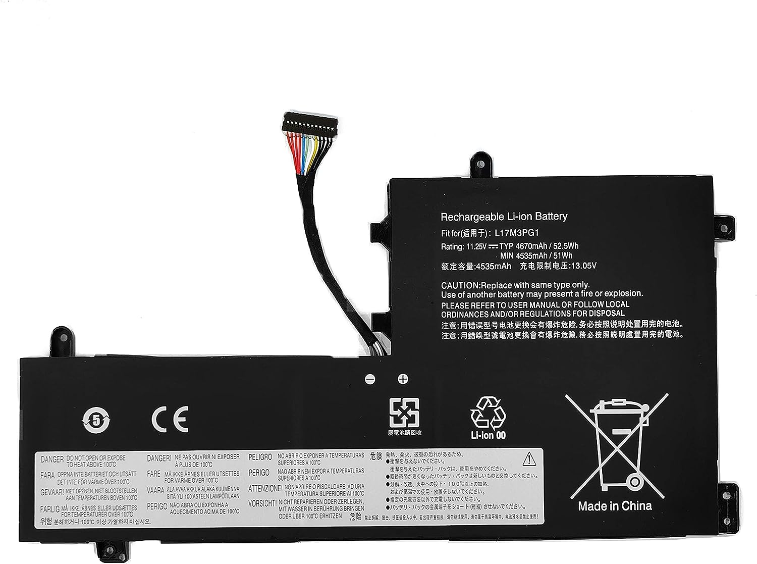 11.25V L17M3PG3 L17M3PG1 Lenovo Y530 Y530-15ICH Y7000 Y7000P SB10W6711 compatibele Accu