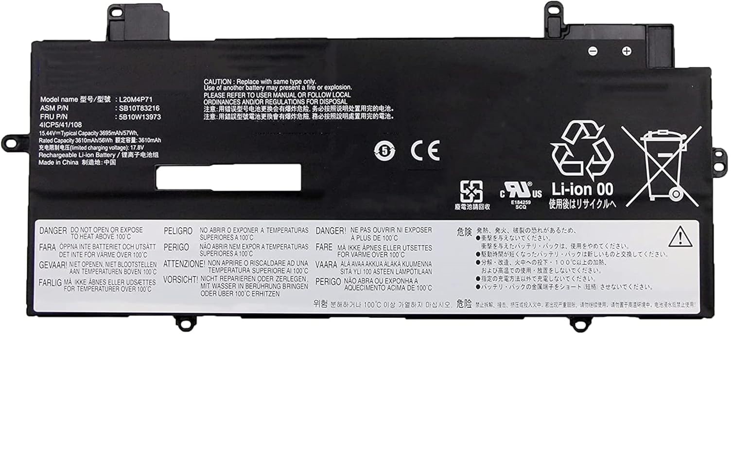 L20M4P71 Lenovo ThinkPad X1 Carbon 9th 10th Gen ThinkPad X1 Yoga 6th 7th Gen L20D4P71 L20L4P71 L20C4P71 compatibele Accu