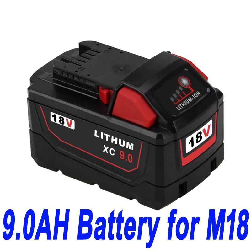 18V 9.0Ah For Milwaukee M18 M18B4 48-11-1828 Red Lithium Ion XC 9.0 compatibele Accu - Klik op de afbeelding om het venster te sluiten