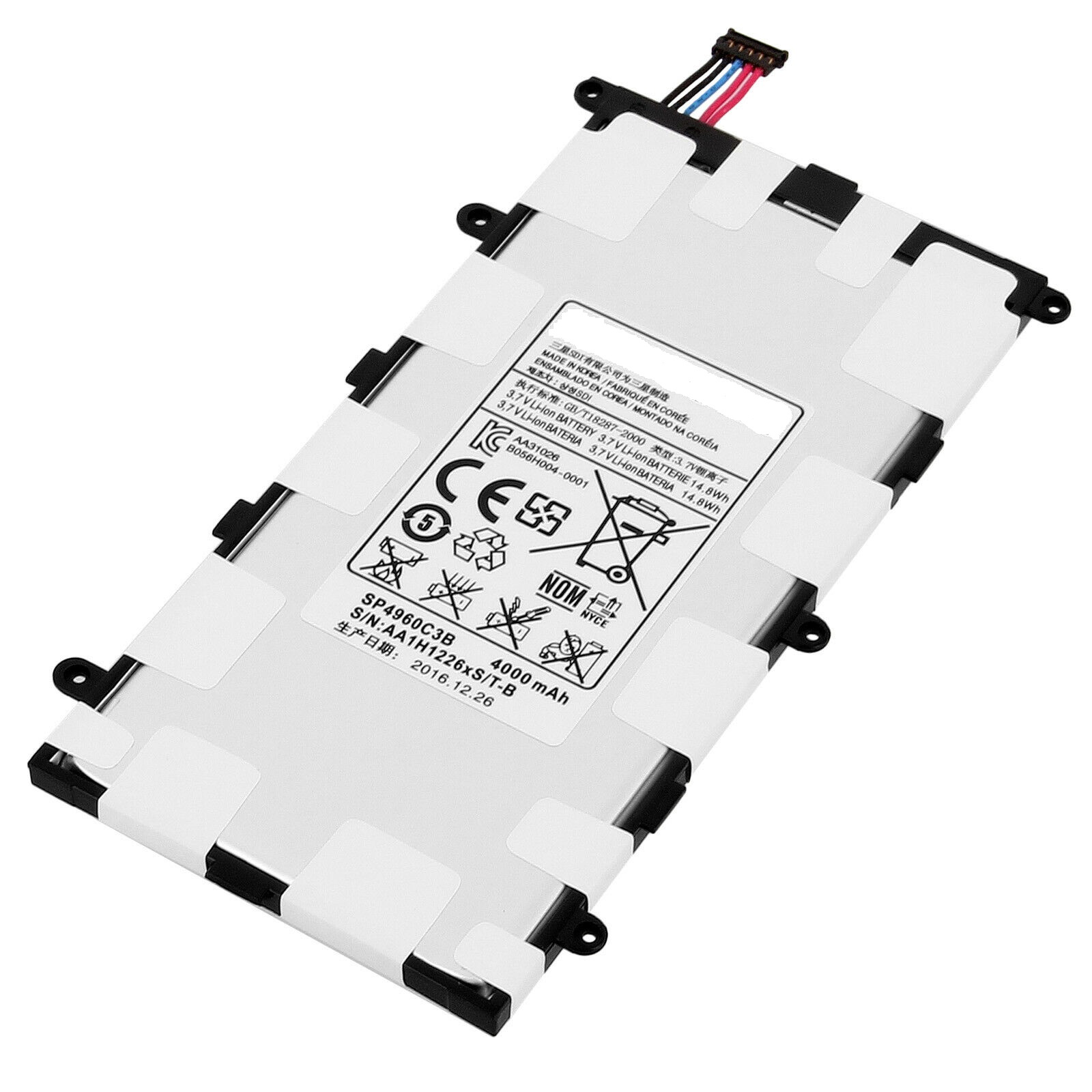 SP4960C3B Samsung Galaxy Tab 2 7.0 P3100, Tab 7.0 Plus 4000mAh 3.7V compatibele Accu - Klik op de afbeelding om het venster te sluiten