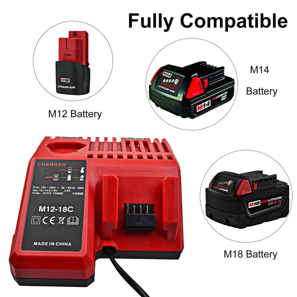 batterij oplader Milwaukee M12-18C 48-59-1812 M18B4 18V Li-ion